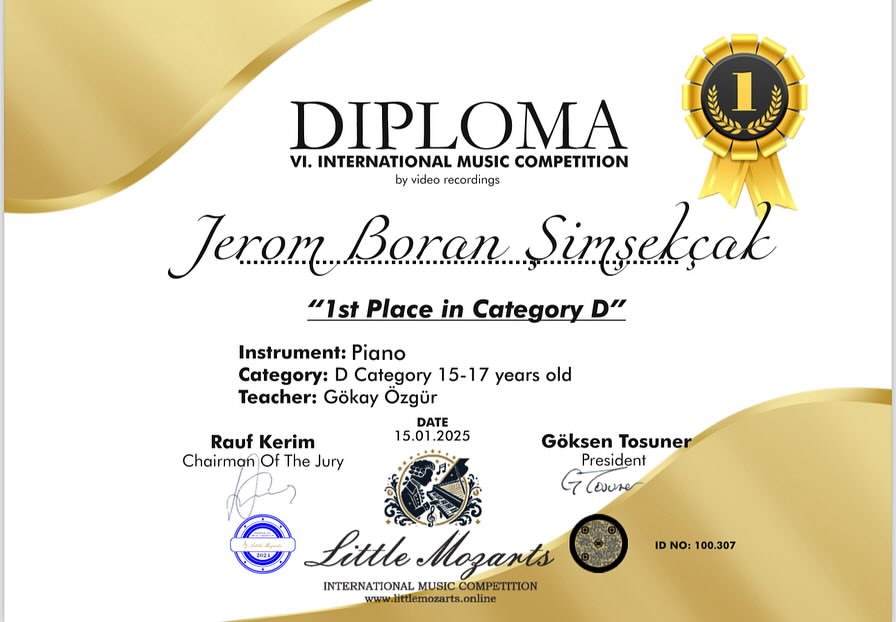 Jerom Boran ŞİMŞEKÇAK’dan İki Ödül&nbsp;Birden!