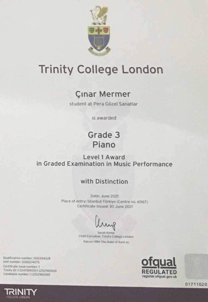 Çınar MERMER’den ”Distinction” Ödülü!