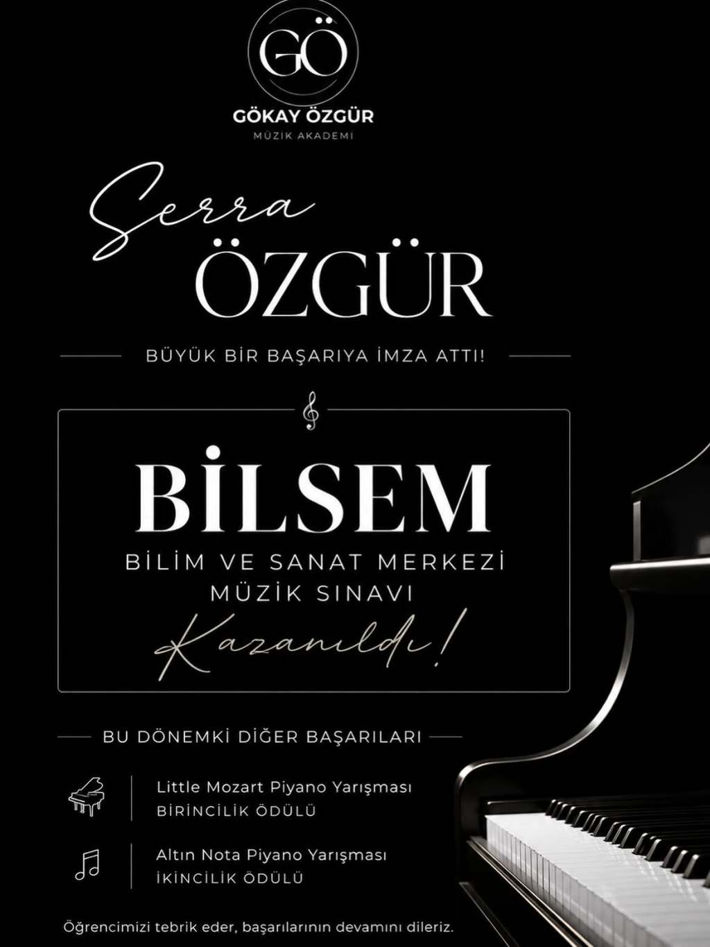 Öğrencimiz Serra Özgür’den Yarışmalarda ve BİLSEM’de Gururlandıran Başarı