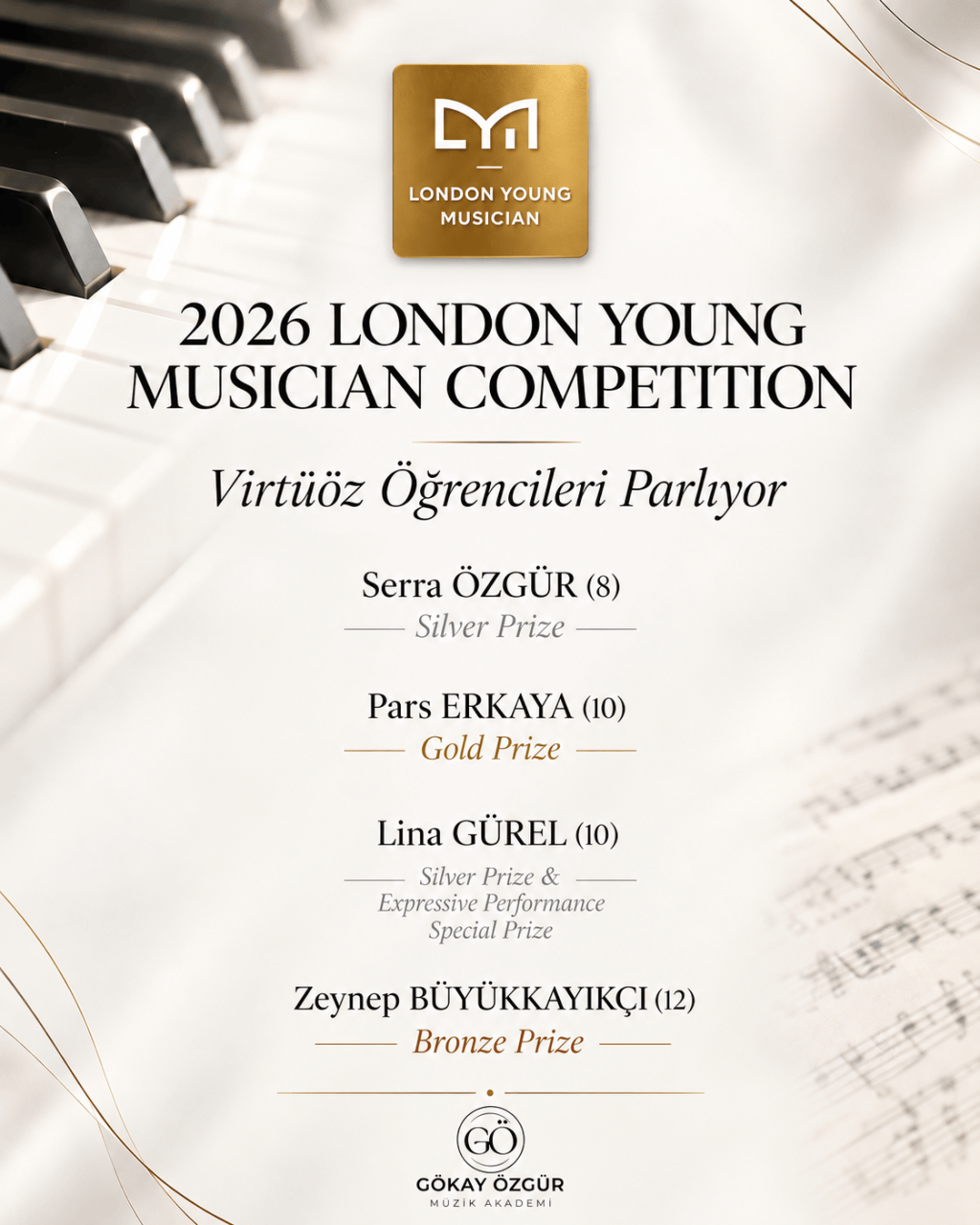Virtüöz Takımı Öğrencilerimizden 2026 London Young Musician Competition’da Uluslararası&nbsp;Başarı