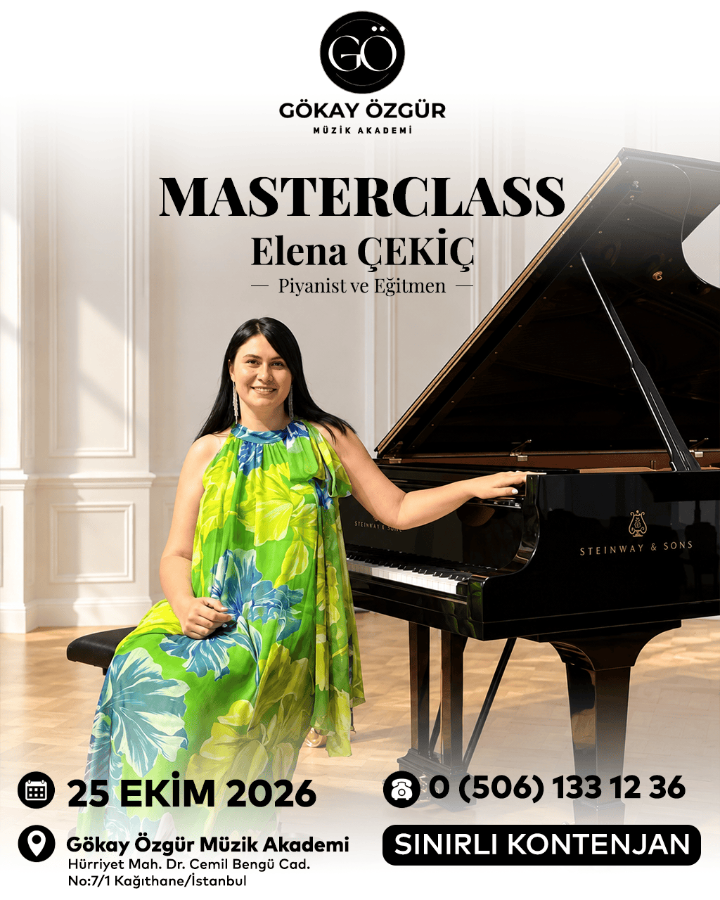 Elena Çekiç, Masterclass Eğitimi İçin Gökay Özgür Müzik&nbsp;Akademi’de!