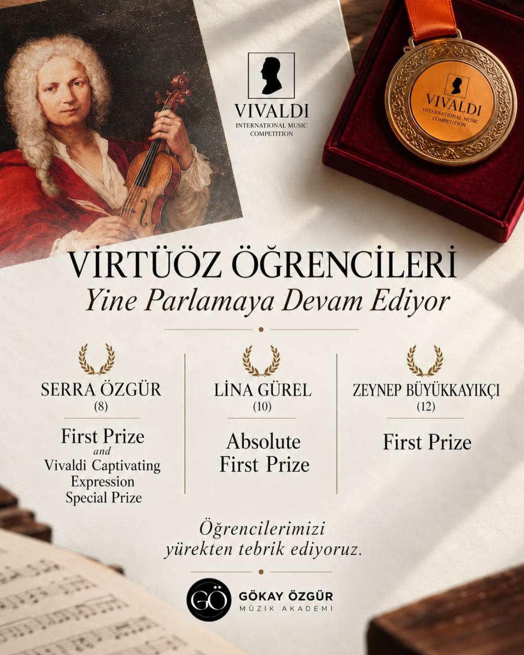 Gökay Özgür Müzik Akademi Öğrencilerinden Yarışmalarda Birincilik&nbsp;Başarıları